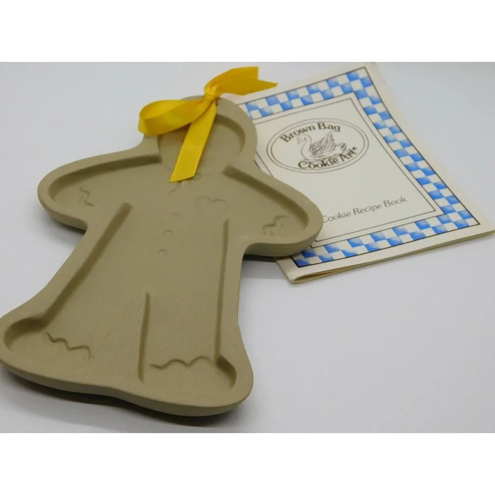 Brown Bag Cookie Art Mold 1992 Hill Design Gingerbread Man ~Retired